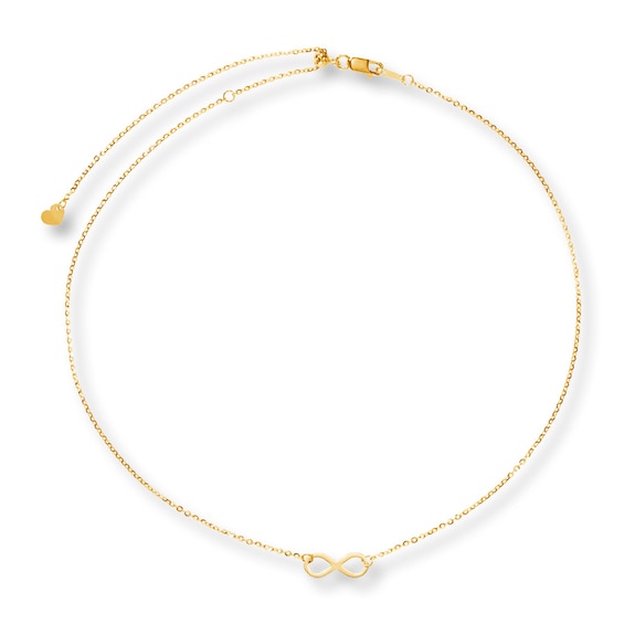Infinity Choker Necklace 10K Yellow Gold 16"