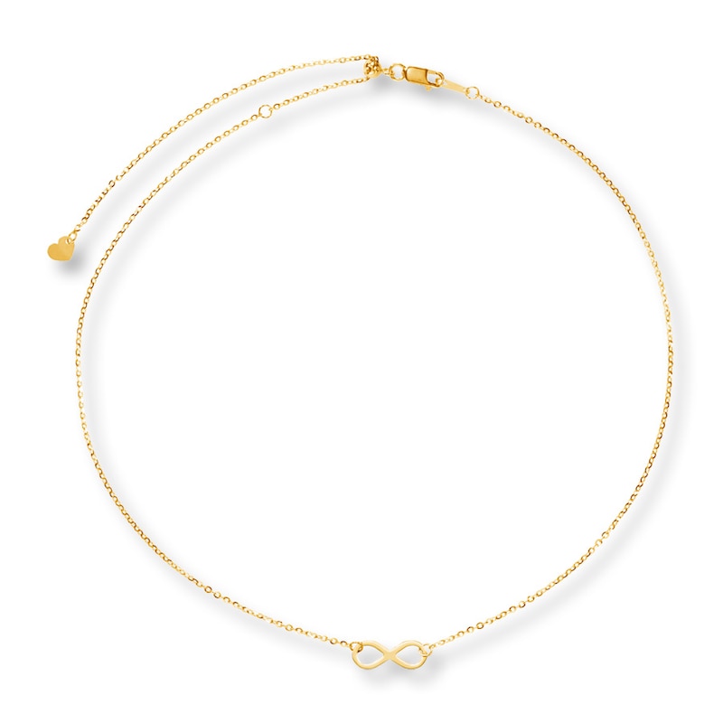 Main Image 1 of Infinity Choker Necklace 10K Yellow Gold 16&quot;