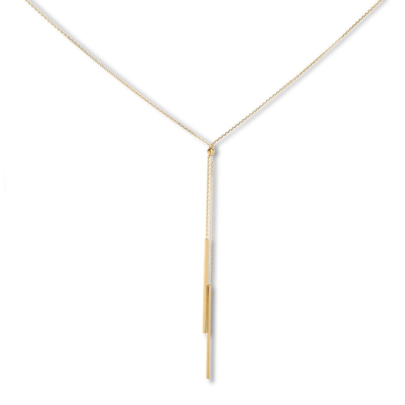 Main Image 1 of Bar Lariat Necklace 14K Yellow Gold 18&quot;