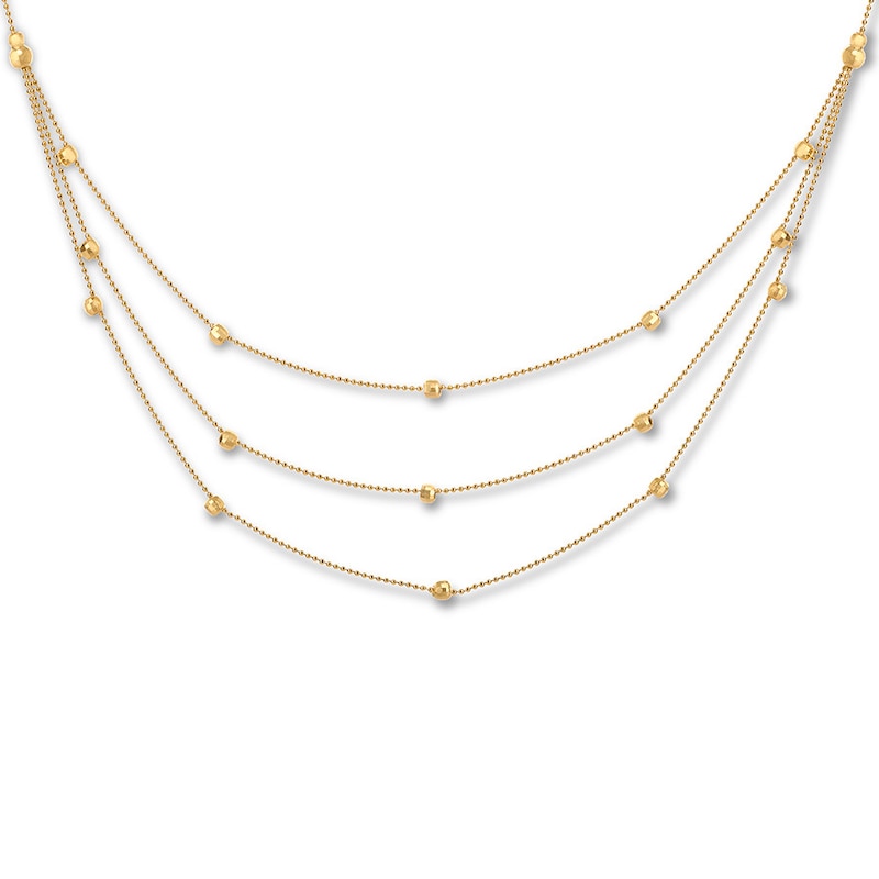 Three-Way Tie Gold Necklace Set