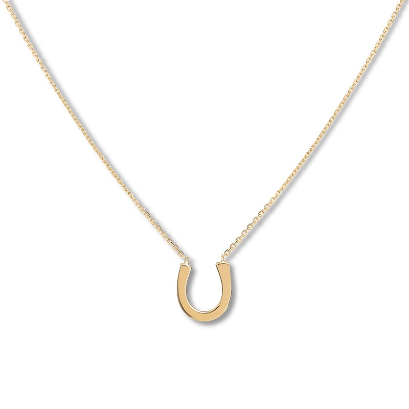 Main Image 1 of Horseshoe Necklace 14K Yellow Gold 18&quot;