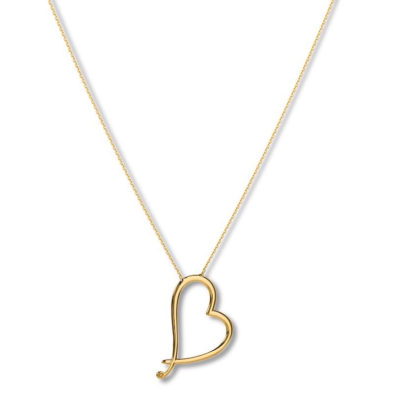 Main Image 1 of Heart Necklace 14K Yellow Gold 18&quot;