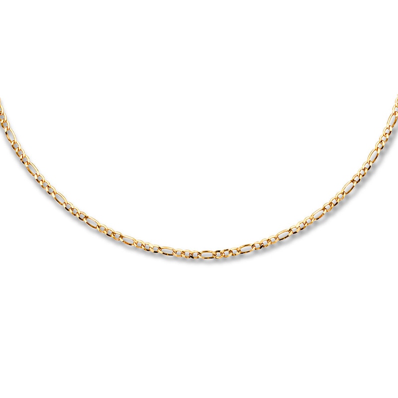 Semi-Solid Figaro Choker Necklace 14K Yellow Gold 16"