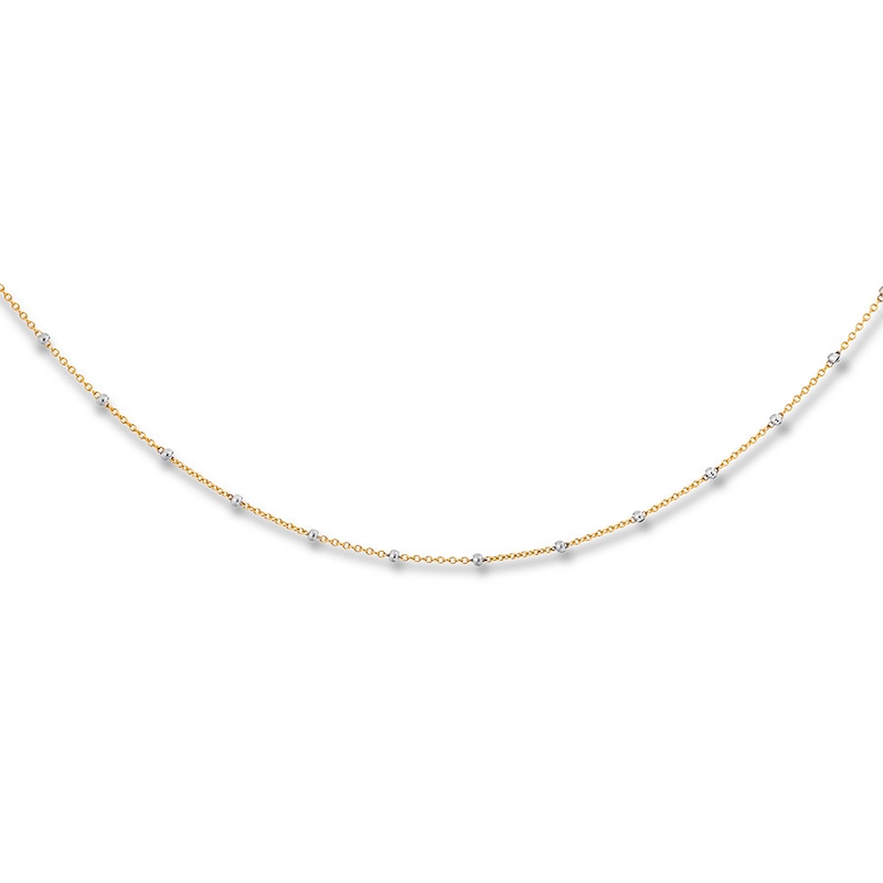 Main Image 1 of Station Choker Necklace 14K Two-Tone Gold 16&quot;