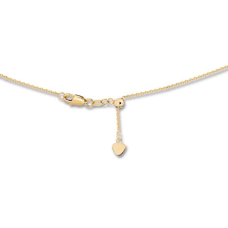 Dangle Bead Choker Necklace 14K Yellow Gold 16"