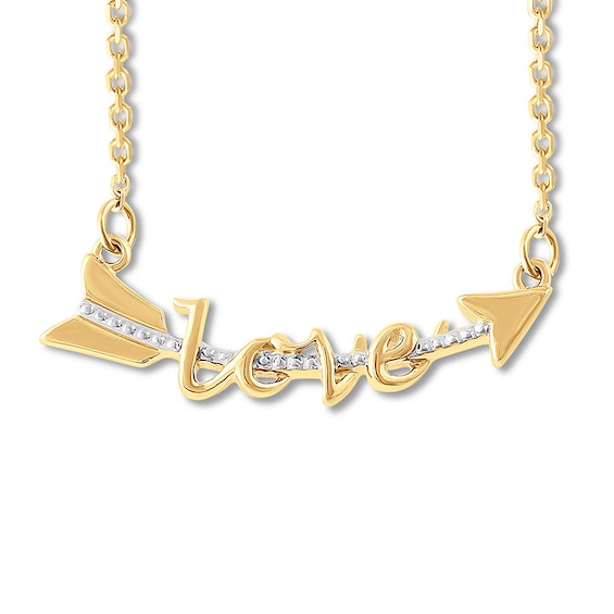 Kay "Love" Arrow Necklace 10K Yellow Gold 17.75"
