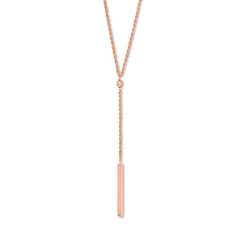 Main Image 1 of Lariat Bar Necklace 14K Rose Gold 18&quot;