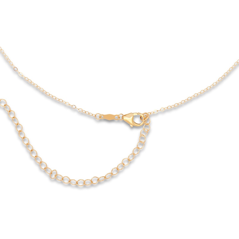 Dangling Bead Choker Necklace 10K Yellow Gold 16"