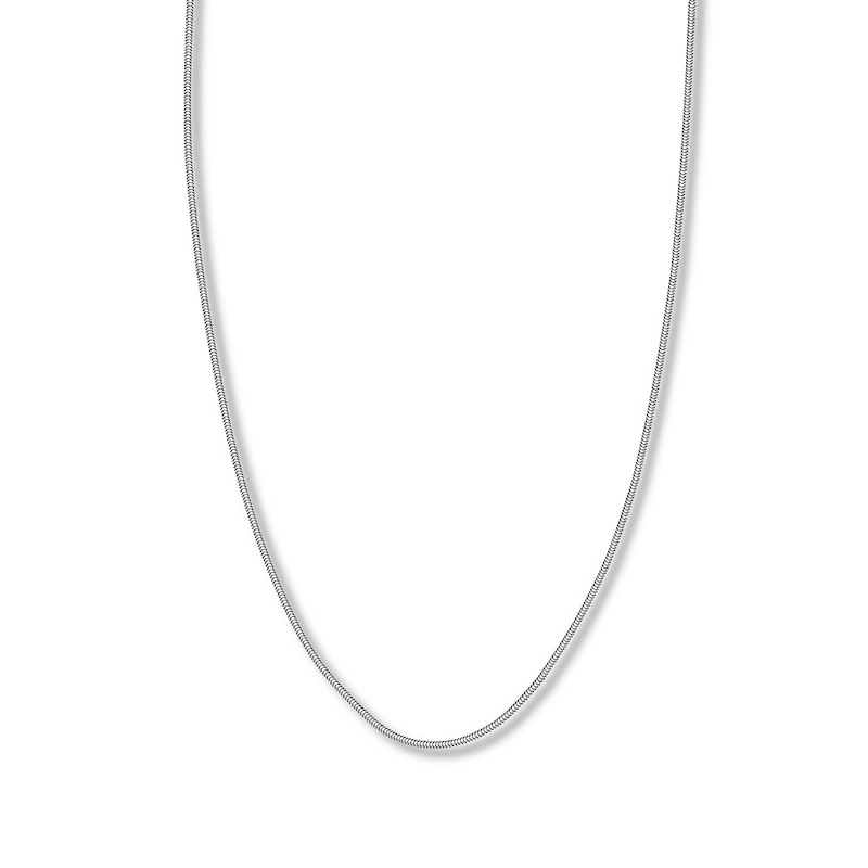 Hollow Snake Chain 14K White Gold 20"