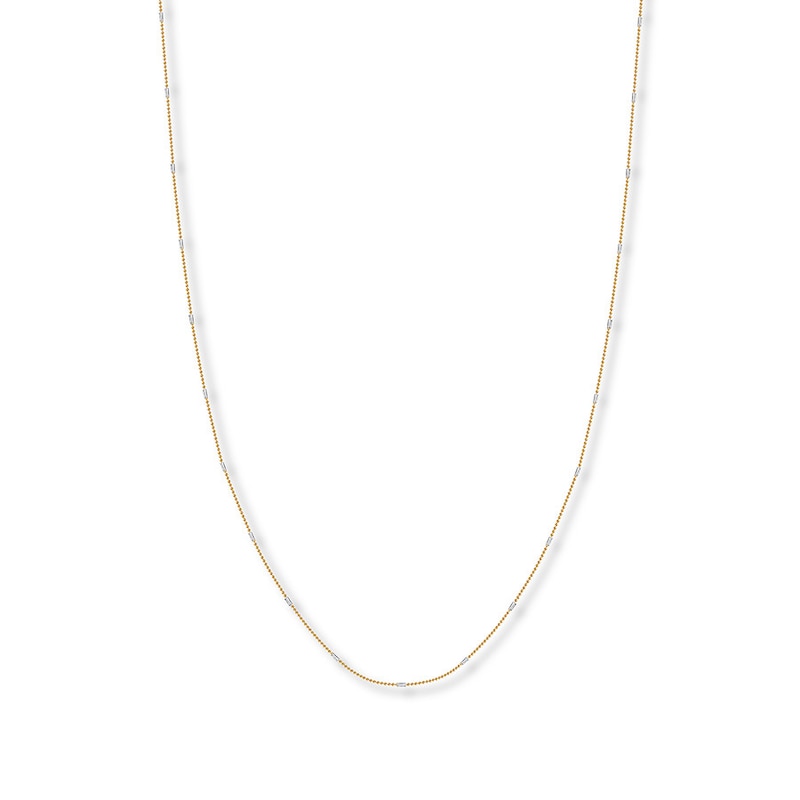 Main Image 1 of Ball Chain Necklace Solid 14K Two-Tone Gold 16&quot;