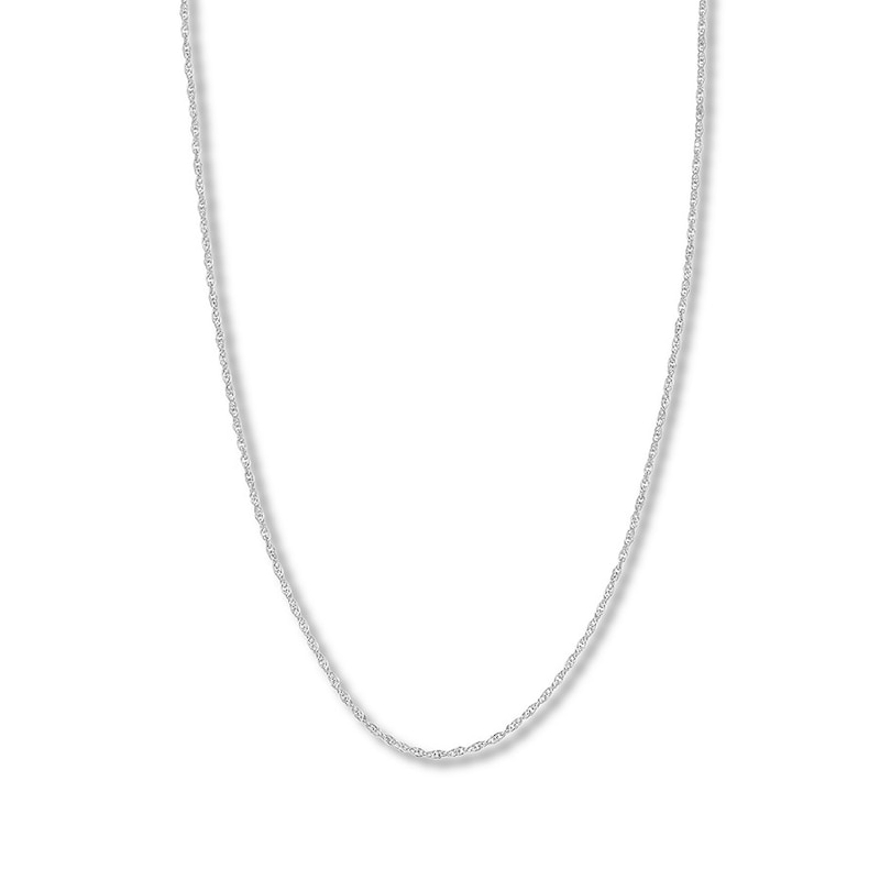 Hollow Double Rope Chain 14K White Gold 16"