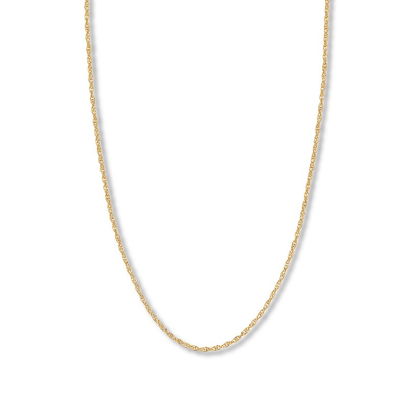 Main Image 1 of Double Rope Chain Hollow 14K Yellow Gold 16&quot;