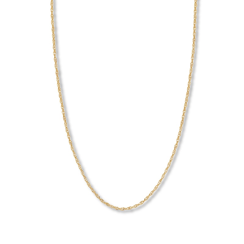 Main Image 1 of Double Rope Chain Hollow 14K Yellow Gold 18&quot;