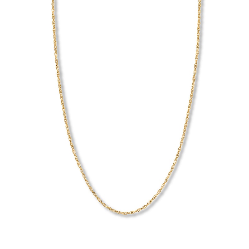 Hollow Double Rope Chain 14K Yellow Gold 20