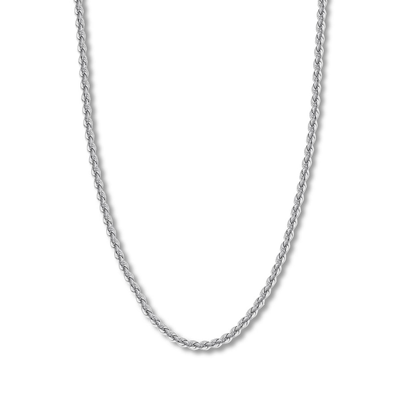 Hollow Rope Chain 14K White Gold 22"