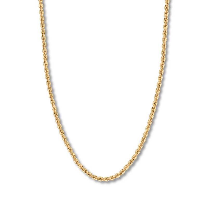 Main Image 1 of Rope Chain Hollow 14K Yellow Gold 18&quot;