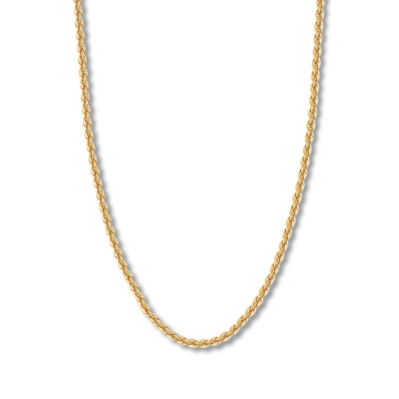 Hollow Rope Chain 14K Yellow Gold 18"