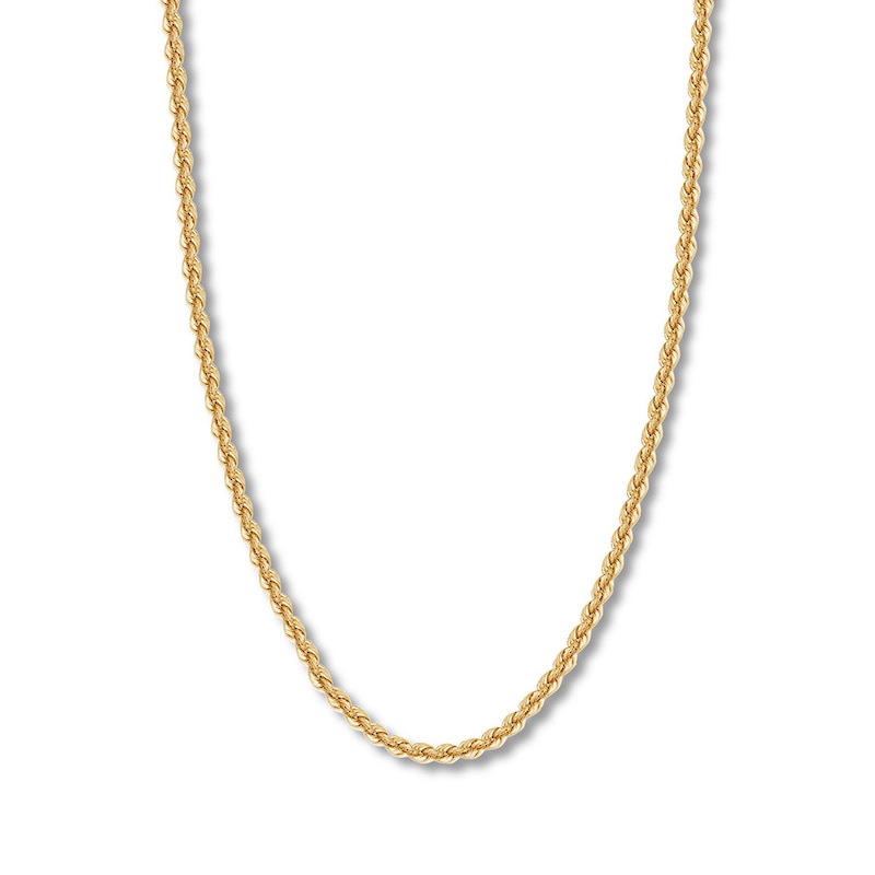 Main Image 1 of Rope Chain Hollow 14K Yellow Gold 20&quot;
