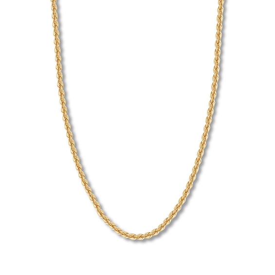 Rope Chain Hollow 14K Yellow Gold 22"