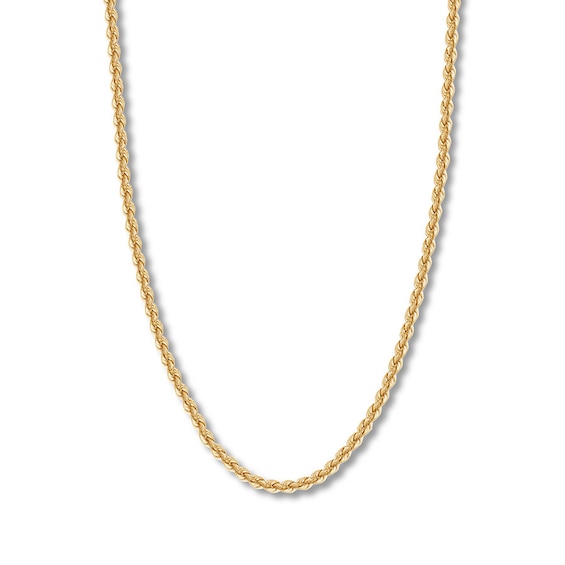 Rope Chain Hollow 14K Yellow Gold 24