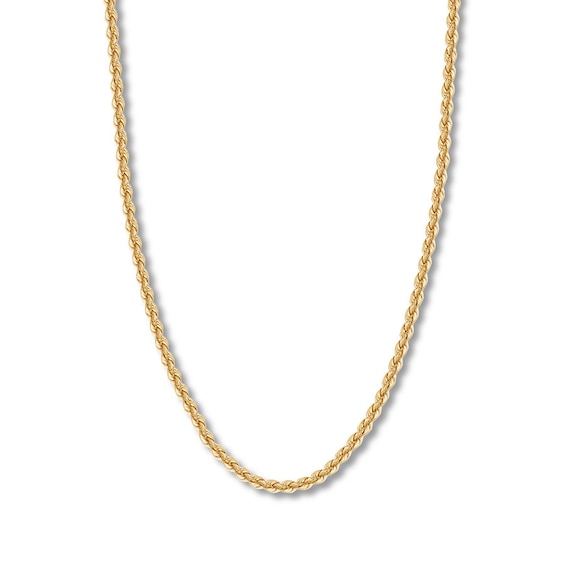 Rope Chain Hollow 14K Yellow Gold 30"