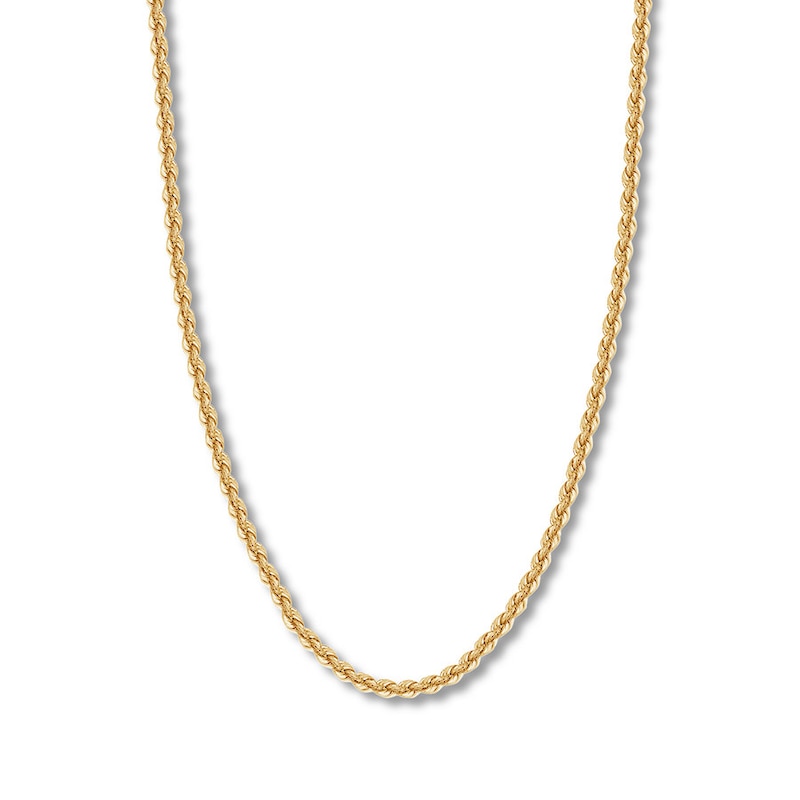 Hollow Rope Chain 14K Yellow Gold 30"