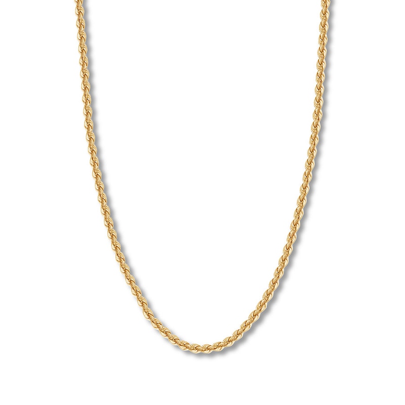 Main Image 1 of Rope Chain Hollow 14K Yellow Gold 30&quot;