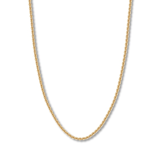 Hollow Rope Chain 14K Yellow Gold 18"