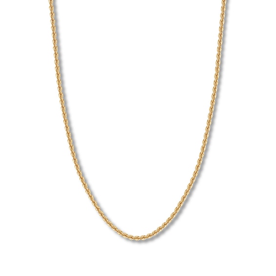 Rope Chain Hollow 14K Yellow Gold 18"