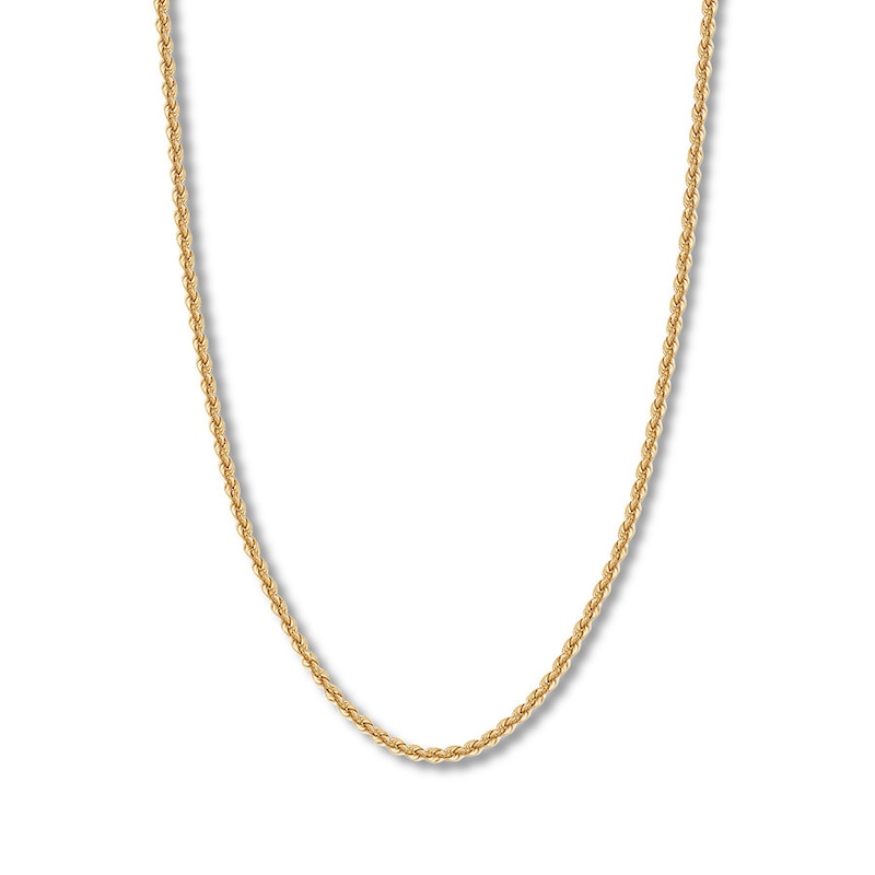 Main Image 1 of Rope Chain Hollow 14K Yellow Gold 20&quot;