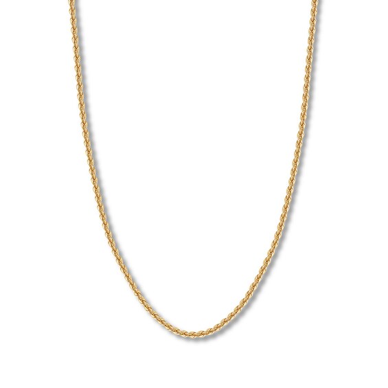 Rope Chain Hollow 14K Yellow Gold 22"