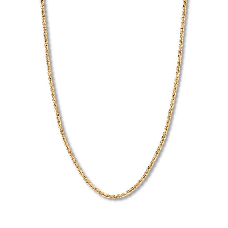 Main Image 1 of Rope Chain Hollow 14K Yellow Gold 22&quot;