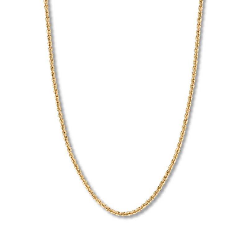 Hollow Rope Chain 14K Yellow Gold 24"