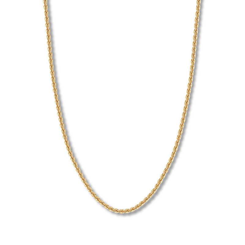 Main Image 1 of Rope Chain Hollow 14K Yellow Gold 30&quot;