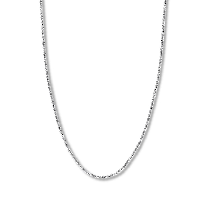 Main Image 1 of Rope Chain Hollow 14K White Gold 30&quot;