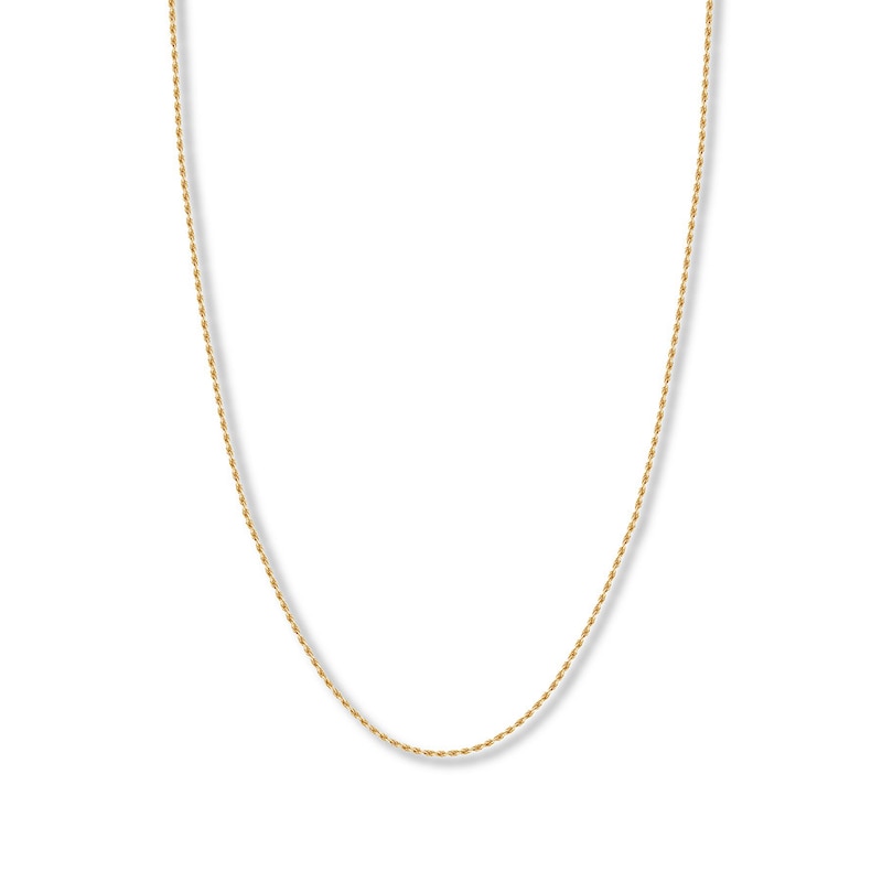 Main Image 1 of Textured Rope Chain Solid 14K Yellow Gold 24&quot;