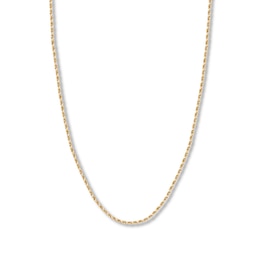 Textured Rope Chain Solid 14K Yellow Gold 18"