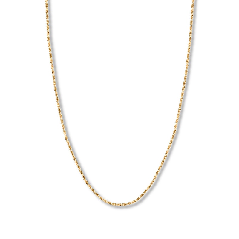 Main Image 1 of Textured Rope Chain Solid 14K Yellow Gold 18&quot;