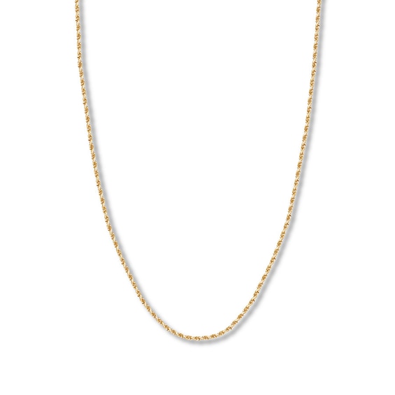 Textured Rope Chain Solid 14K Yellow Gold 24"
