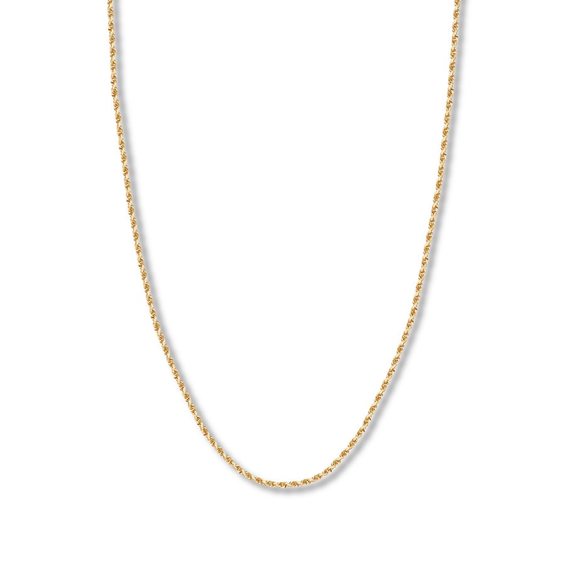 Textured Solid Rope Chain 14K Yellow Gold 24"