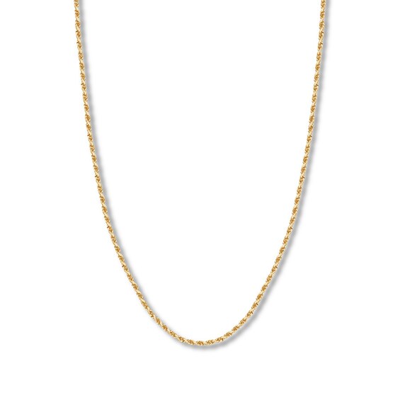 20" Textured Rope Chain Solid 14K Yellow Gold