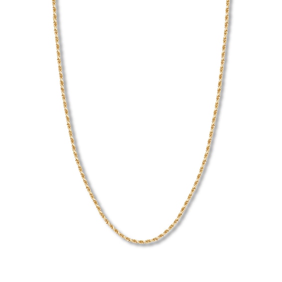 22" Textured Rope Chain Solid 14K Yellow Gold