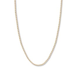 16" Textured Rope Chain Solid 14K Yellow Gold