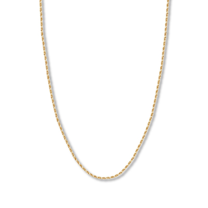18" Textured Solid Rope Chain 14K Yellow Gold