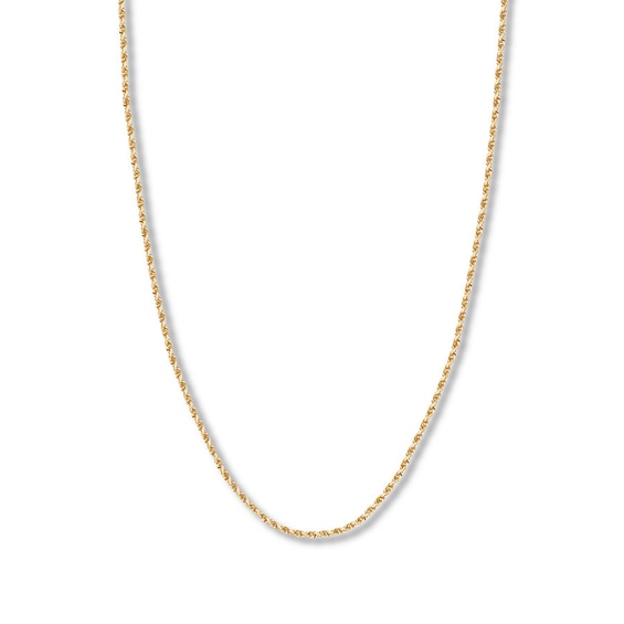 20" Textured Rope Chain Solid 14K Yellow Gold
