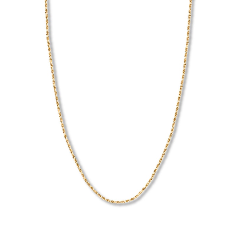20" Textured Solid Rope Chain 14K Yellow Gold