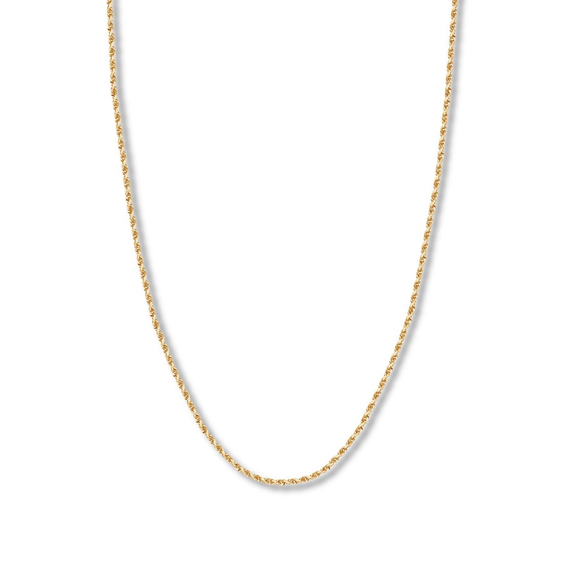 30" Textured Solid Rope Chain 14K Yellow Gold