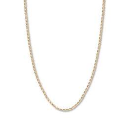 20" Textured Rope Chain Solid 14K Yellow Gold