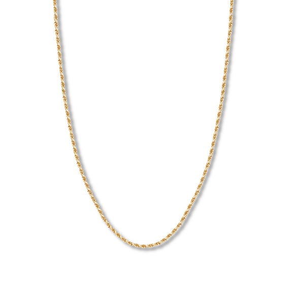20" Textured Rope Chain Solid 14K Yellow Gold