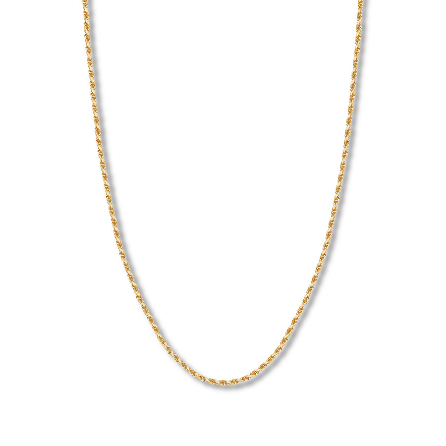 Thumbnail Image 1 of 22&quot; Textured Rope Chain Solid 14K Yellow Gold